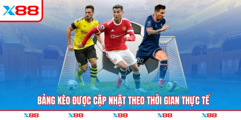 Bảng kèo được cập nhật theo thời gian thực tế tại thể thao x88
